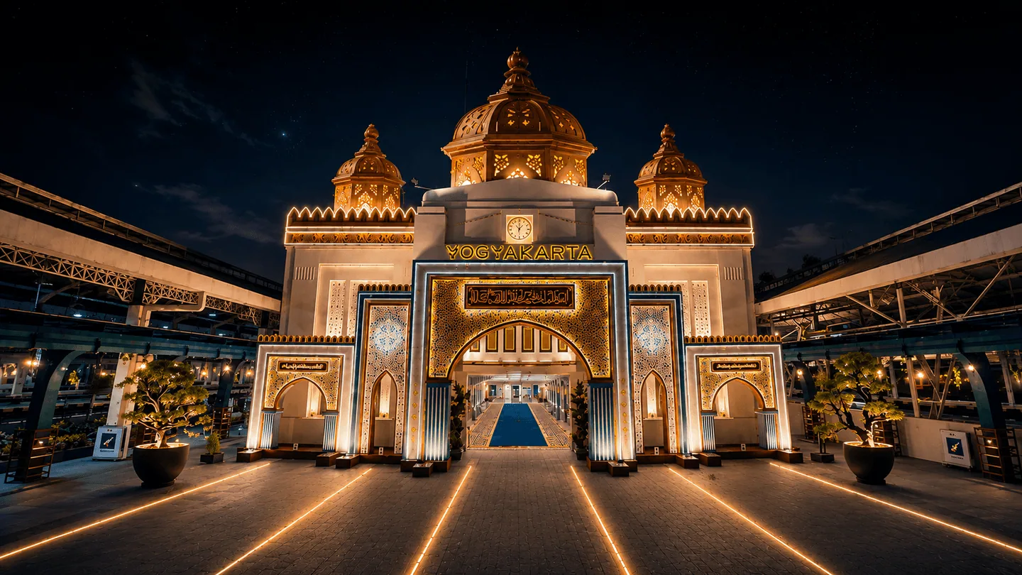 KAI Yogyakarta Station Facade Eid Al-Fitr